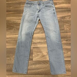 AG Adriano Goldschmied The Natalie Slim Straight Chambray Denim Jeans Size 28
